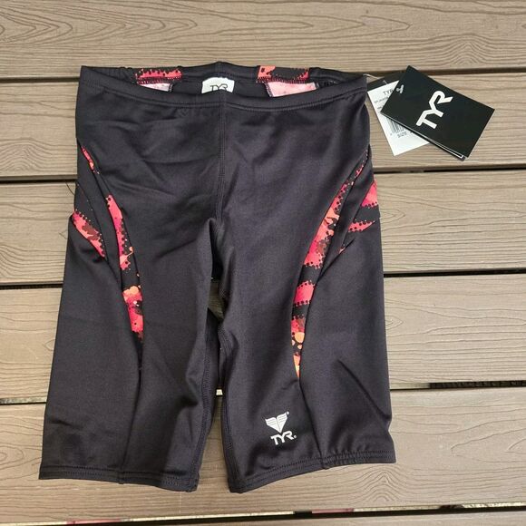 TYR Durafast Red/black Splice Men's Swim Grab Bag Jammer Size 32 New - Picture 1 of 3